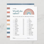 Baby shower Game zou ze een beetje Boho-regenboog  (Voorkant / Achterkant)