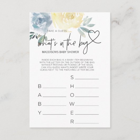 Baby shower Games Baby Boy Shower Favorieten Kaart (Voorkant)