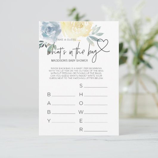 Baby shower Games Baby Boy Shower Favorieten Kaart (Staand voorkant)