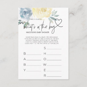 baby shower Games Baby Boy Shower Favors Card Informatiekaartje