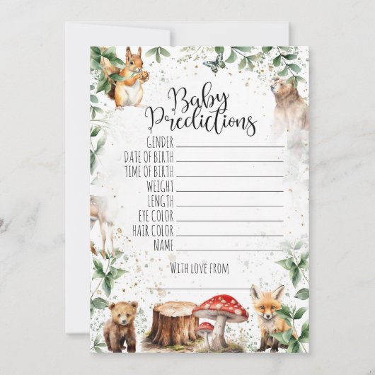 Baby shower games - Baby voorspellingen Kaart (Voorkant)