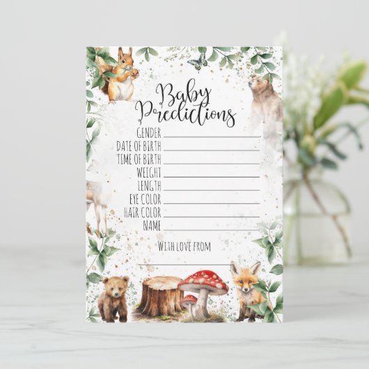 Baby shower games - Baby voorspellingen Kaart (Staand voorkant)