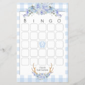 Baby shower Games Bingo BOHO Baby shower Blue Flyer (Voorkant)