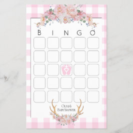 Baby shower Games Bingo BOHO Baby shower Roze Flyer