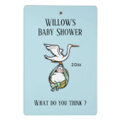 Baby shower Games Blue Memory Boards Mini Klembord (Achterkant)