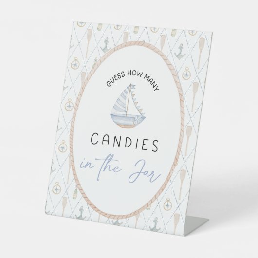 Baby Shower Games - Candy Jar Game Reclamebord Met Voetstuk (Voorkant)