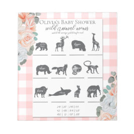 Baby shower Games Coral Rozen Gingham Notitieblok