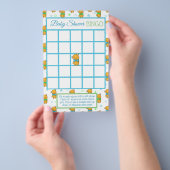 Baby shower games met blauwe en groene Teddy Bear  Flyer (Hand)