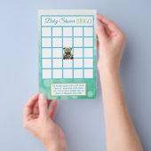Baby shower games met blauwe en groene Teddy Bear Flyer (Hand)