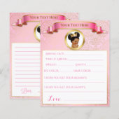 Baby Shower Games Pink Gold African American (Voorkant / Achterkant)