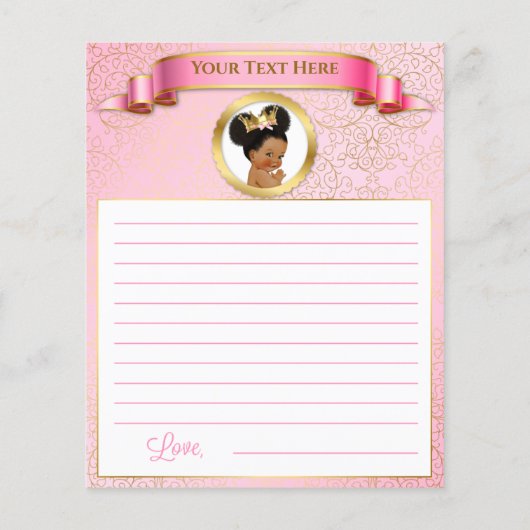 Baby Shower Games Pink Gold African American (Achterkant)