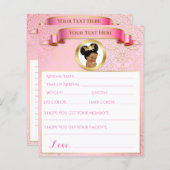 Baby shower Games Pink Gold African American (Voorkant / Achterkant)