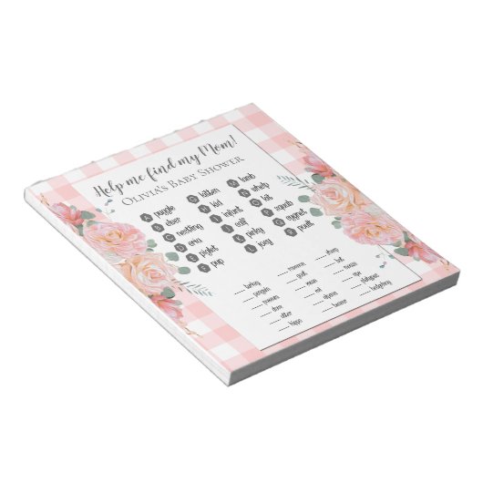 Baby shower games vind Mijn Rozen van het mam-kora Notitieblok (Schuin)