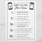 Baby shower games Wat is er op je telefoonspel? Flyer (Voorkant)