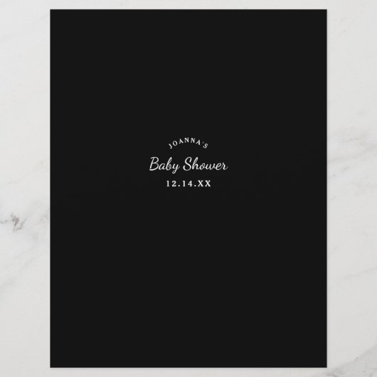 Baby shower games Wat is er op je telefoonspel? Flyer (Achterkant)