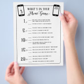 Baby shower games Wat is er op je telefoonspel? Flyer (Hand)