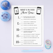 Baby shower games Wat is er op je telefoonspel? Flyer (Enkel)