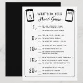 Baby shower games Wat is er op je telefoonspel? Kaart (Voorkant / Achterkant)