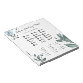 Baby shower Games Waterverf Stusty Blue Floral Notitieblok (Schuin)