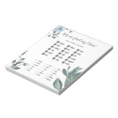 Baby shower Games Waterverf Stusty Blue Floral Notitieblok (Linkerzijde)