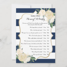 Baby shower Games: wil Baby en raad eens wie