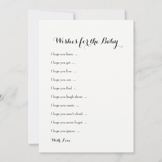 Baby shower Games: wil Baby en raad eens wie Kaart (Achterkant)