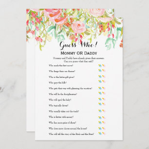 baby shower Games: wil Baby en raad eens wie Kaart