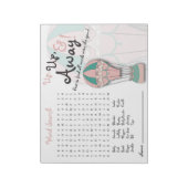 Baby shower games, Word Search, Hot-air ballon Notitieblok (Linkerzijde)