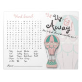 Baby shower games, Word Search, Hot-air ballon Notitieblok (Voorkant)