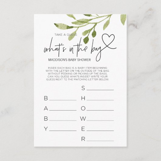 Baby shower GamesGenderneutraal Douche Party Kaart (Voorkant)