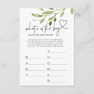 baby shower gamesGenderneutrale Shower Party-kaart Informatiekaartje