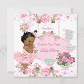 Baby shower Garden Tea Party Lace Pink Ethnic Kaart (Voorkant)