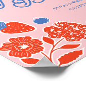 Baby shower Gastboek Bessen & Bloemen Poster (Hoek)