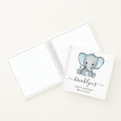 Baby shower gastboek | Blauwe olifant Notitieboek (Binnen)