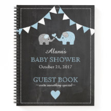 Baby shower Gastboek Chalkboard Kijk Olifanten