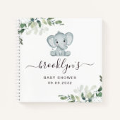 Baby shower gastboek | Elephant Eucalyptus Notitieboek (Voorkant)