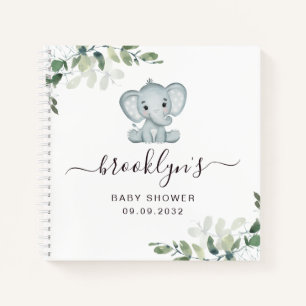 Baby shower gastboek   Elephant Eucalyptus Notitieboek