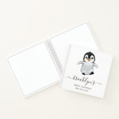 Baby shower gastboek | Grijze pinguïn Notitieboek (Binnen)