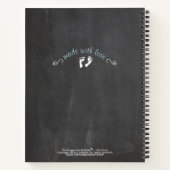 Baby shower Gastboek met Twin Boys Blue Elephants  Notitieboek (Achterkant)