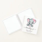 Baby shower gastboek | Roze olifant Notitieboek (Binnen)
