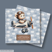 Baby shower Gastboek Schattige Teddy Bear Pilot Bl Gastenboek