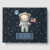 Baby shower Gastboek Teddy Bear Astronaut Boys Gastenboek (Voorkant)