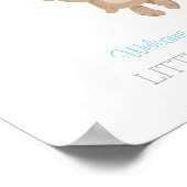 Baby shower gastboek Teddy Bear blauw Poster (Hoek)