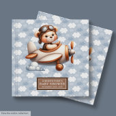Baby shower Gastboek Teddy Bear Pilot Boy Decor Gastenboek