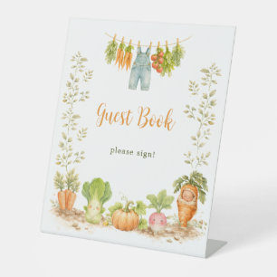 Baby Shower Gastboek Waterverf Kleine Spruit Reclamebord Met Voetstuk
