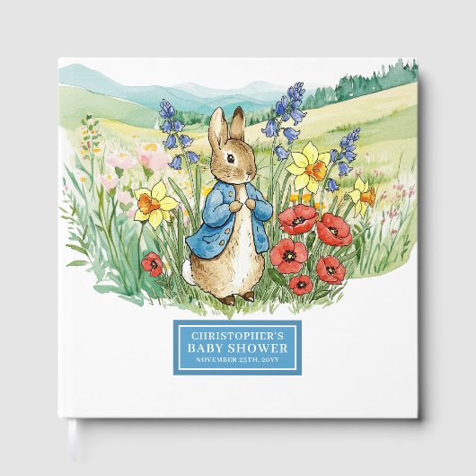 Baby shower Gastboek Waterverf Peter Rabbit Gastenboek (Voorkant)