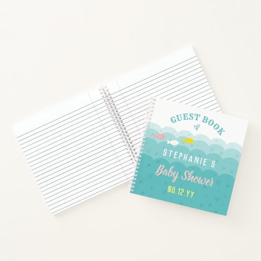 Baby shower Gastenboek Schattigee Whimsical Ocean  Notitieboek (Binnen)