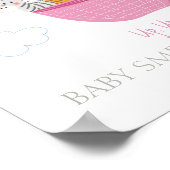 Baby shower gastenboek vingerafdrukken safari roze poster (Hoek)