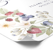 Baby shower Gastenboek Wild Berries & Flowers Poster (Hoek)