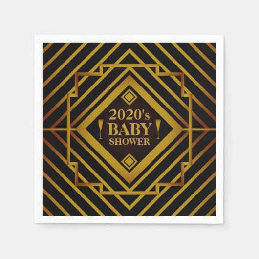 Baby shower Gatsby Gold 2020 Servet (Voorkant)